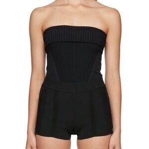 Jacquemus Black Ribbed Tube Top Lucca